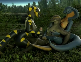 Snakes having fun in the matter of the boondocks animation by petruz and evilbanana