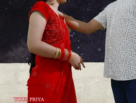 Karva Chauth Special: Freshly married priya had Waggish karva chauth sex plus had fellatio unworthy of the sky on every side clear Hindi