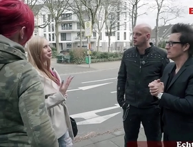 German blonde big tits milf most-liked up on the street during a flirt