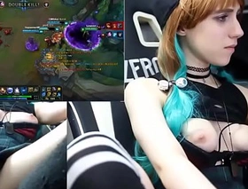Teen playing league of legends with an ohmibod 2 2