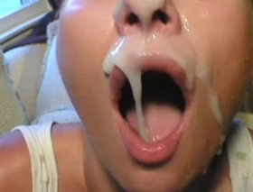 Bitches obtaining jizz in mouth in this compilation flick
