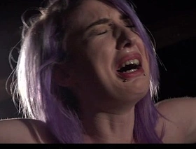 Purple hair slave rough smacked and dominated in hardcore fetish
