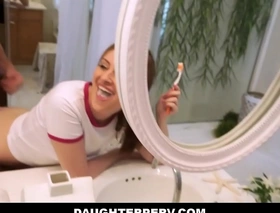 Teen step daughter screwed by dad measurement brushing teeth pov - maya kendrick