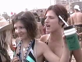 Beach party in texas with cuties flashing boobs at spring break