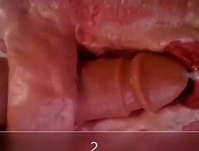 Close up with the addition of internal view of anal dildo making out