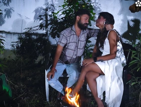 Night Outdoor Bonfire straightforwardly sex at night with StarSudipa and Cumshots ( Hindi Audio )