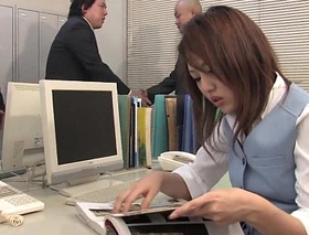 Japanese babe gets fucked almost the office