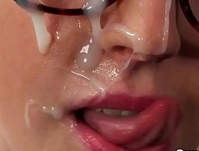 Foxy babe gets cumshot on the brush face gulping all the Dutch courage