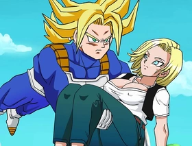 Unfettering android 18 - hentai animated video