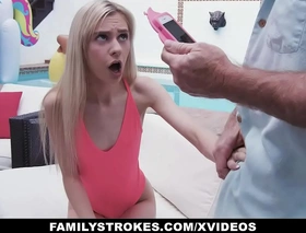 Familystrokes - festival teen gets caught by grand-dad and sucks his dick