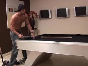 Sexy latin chick with big pain in the neck loses game of billiards and gets dick inside